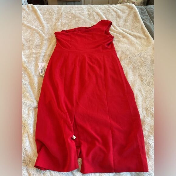 Dress the Population Martine Stretch Crepe One-Shoulder Red Dress Size XXL - Picture 5 of 7